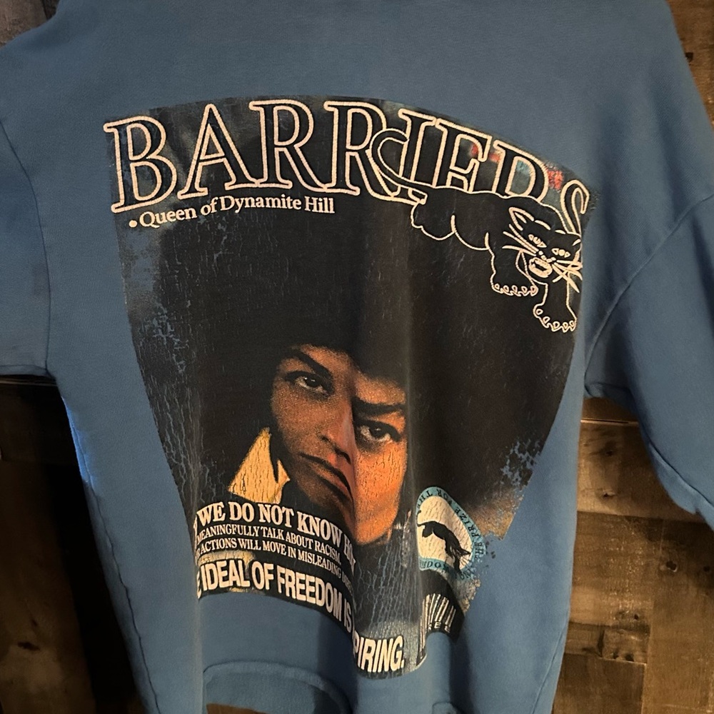 Barriers Angela Davis Queen Hoodie Blue